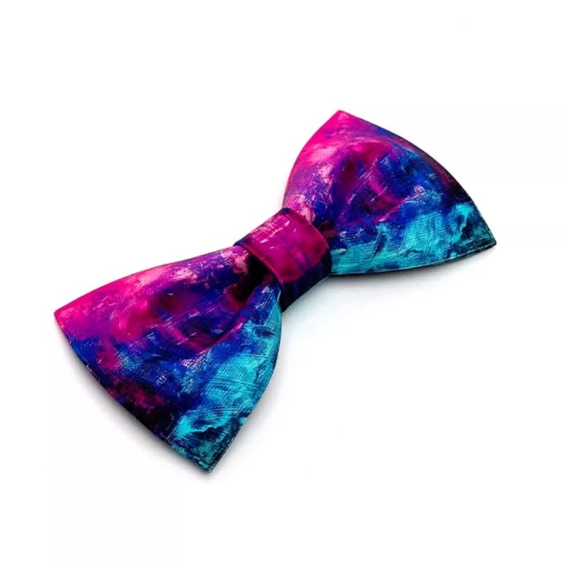 Men's Fantastic Purple & Blue Oil Painting Bow Tie