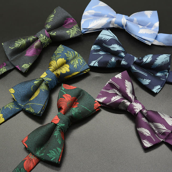 Men's Feather Floral Pattern Casual Daily Bow Tie