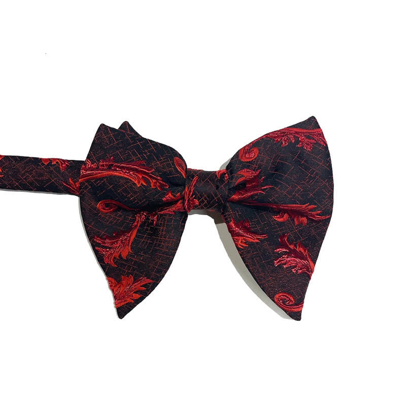 Men's Classical Floral Jacquard Oversized Pointed Bow Tie