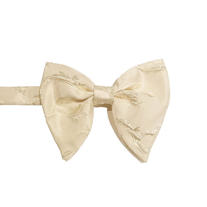 Men's Classical Floral Jacquard Oversized Pointed Bow Tie