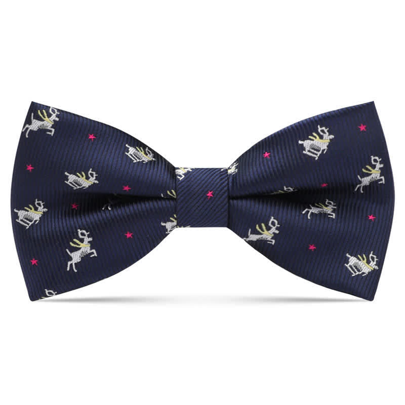 Kid's Interesting Cartoon Animal Motifs Bow Tie - Navy Deer - image 22