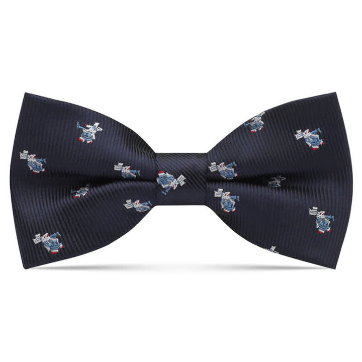 Kid's Interesting Cartoon Animal Motifs Bow Tie - Navy Rabbit - image 0