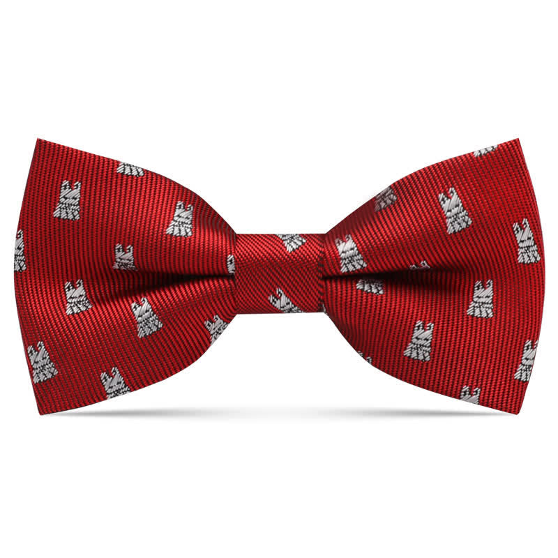 Kid's Interesting Cartoon Animal Motifs Bow Tie - Burgundy Cat - image 21