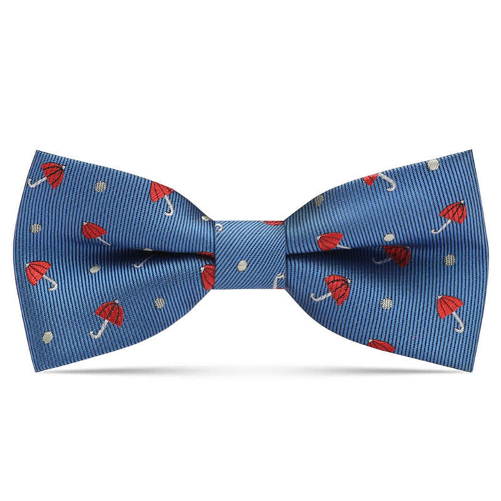 Kid's Interesting Cartoon Animal Motifs Bow Tie - Blue Umbrella - image 6