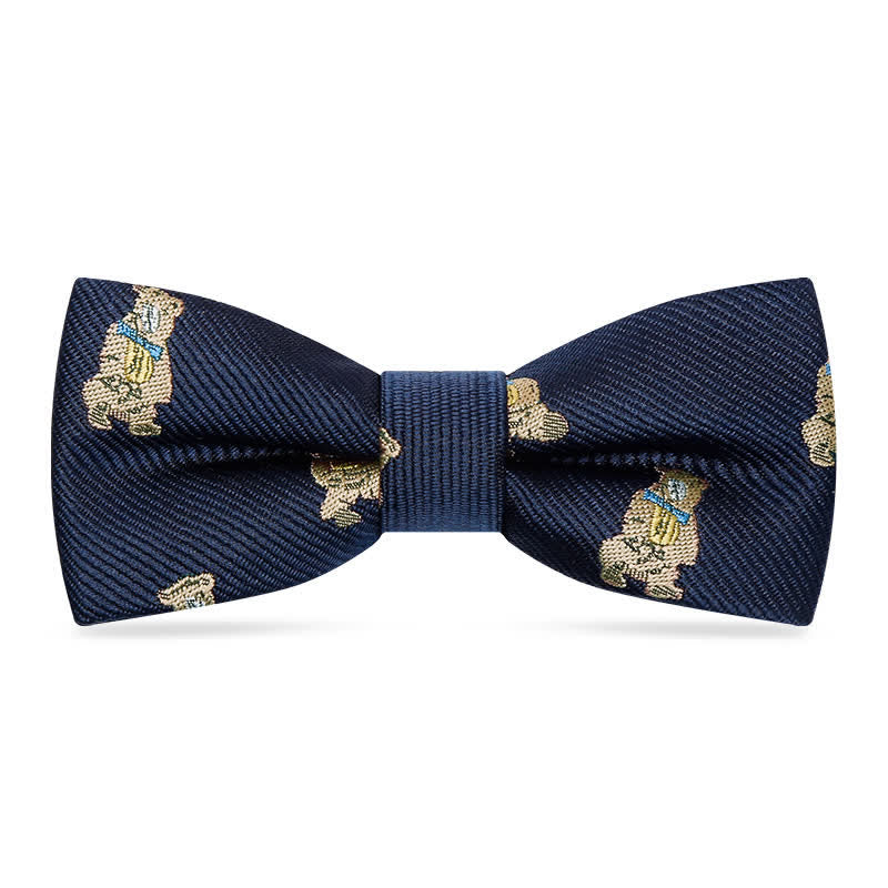 Kid's Naughty Teddy Bear Twilled Bow Tie