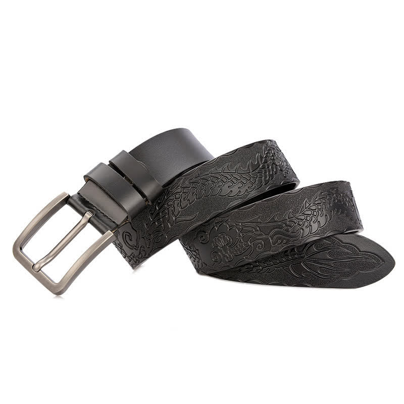 Men's Punk Dragon Embossed Pattern Leather Belt