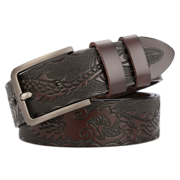 Men's Punk Dragon Embossed Pattern Leather Belt