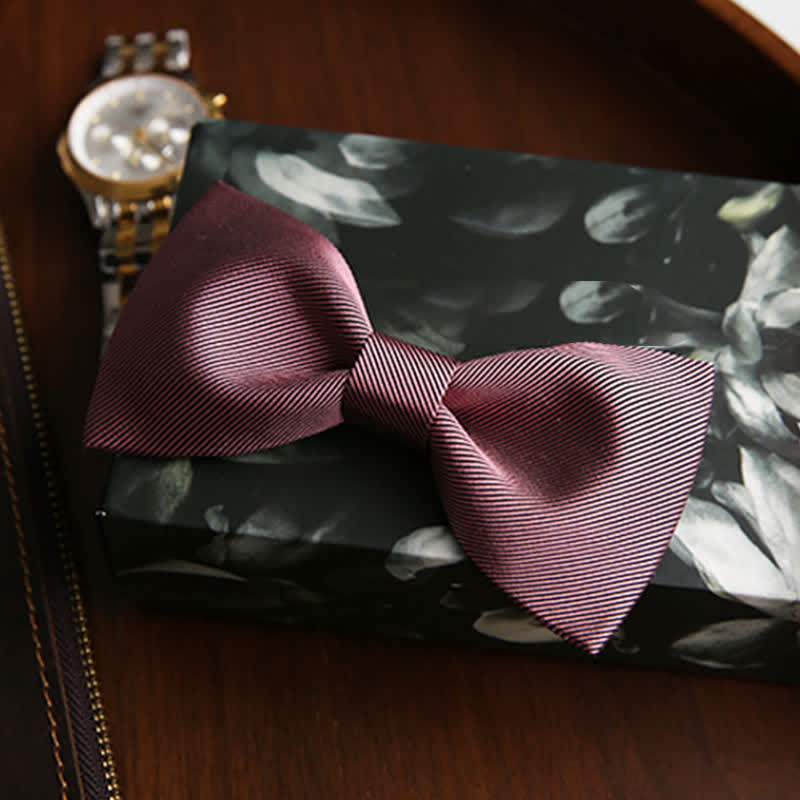 Men's Gentle Rose Pink Twilled Wedding Silk Bow Tie