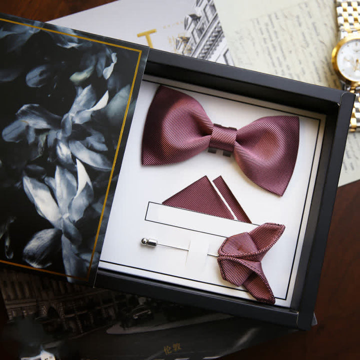 Men's Gentle Rose Pink Twilled Wedding Silk Bow Tie - image 5