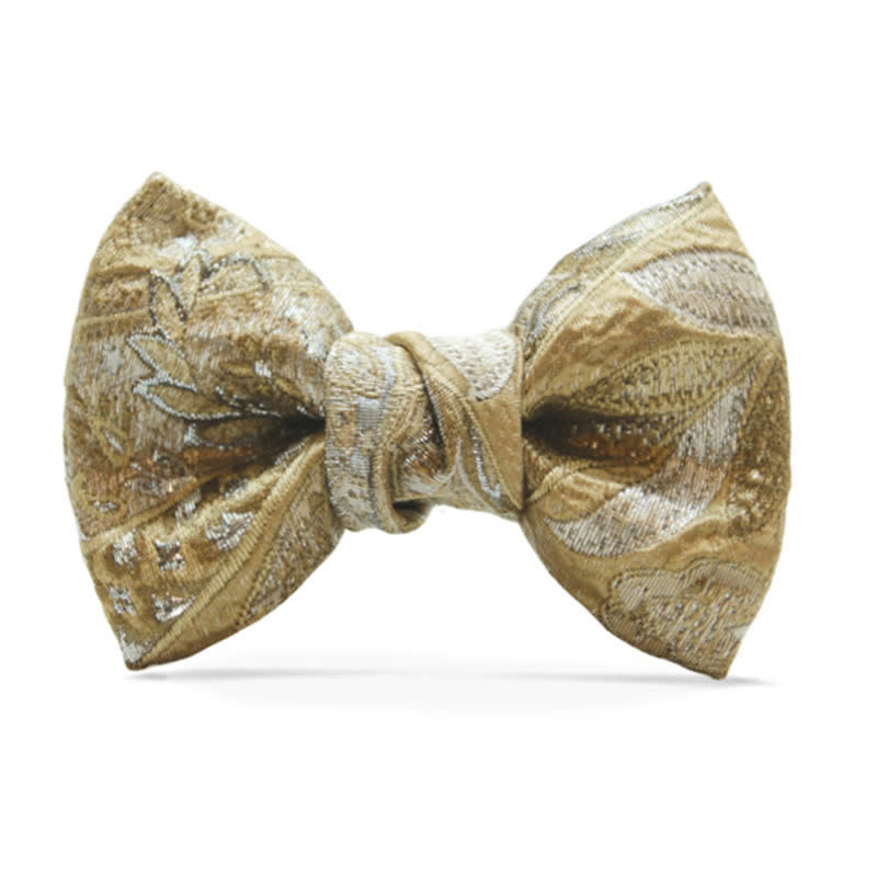 Men's Luxury Champagne Fishtail Oversized Bow Tie