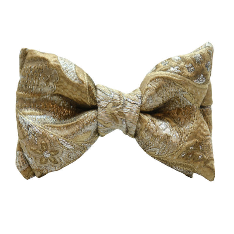 Men's Luxury Champagne Fishtail Oversized Bow Tie