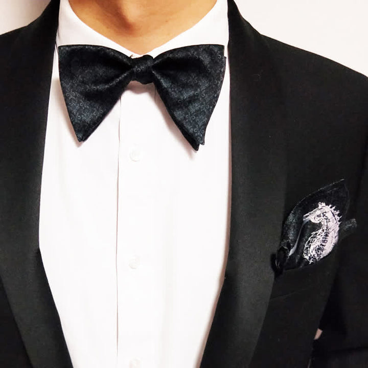 Men's Vintage Baroque Printed Oversized Pointed Bow Tie
