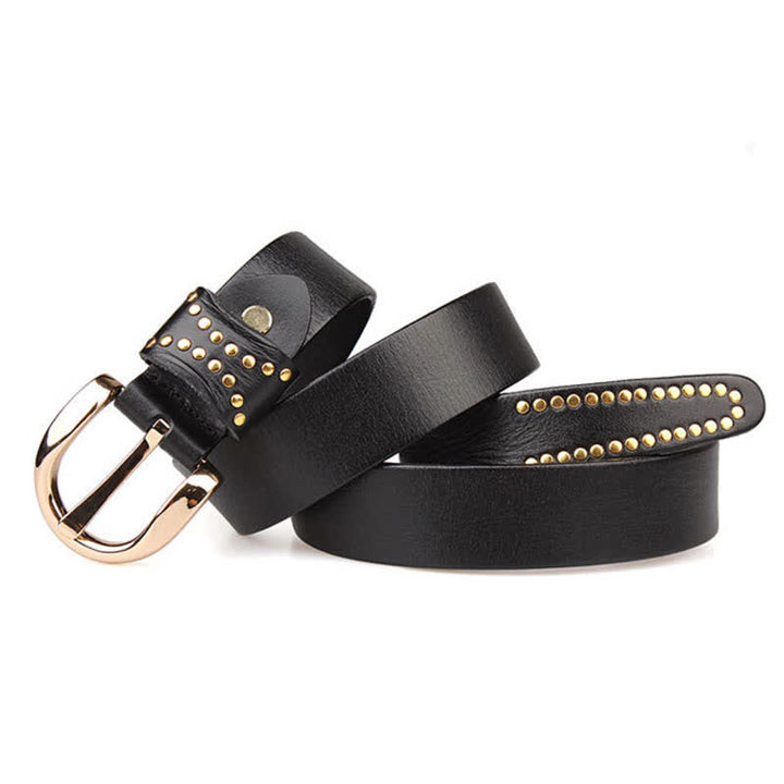 Metal Studded Rock Heavy Duty Rivets Leather Belt