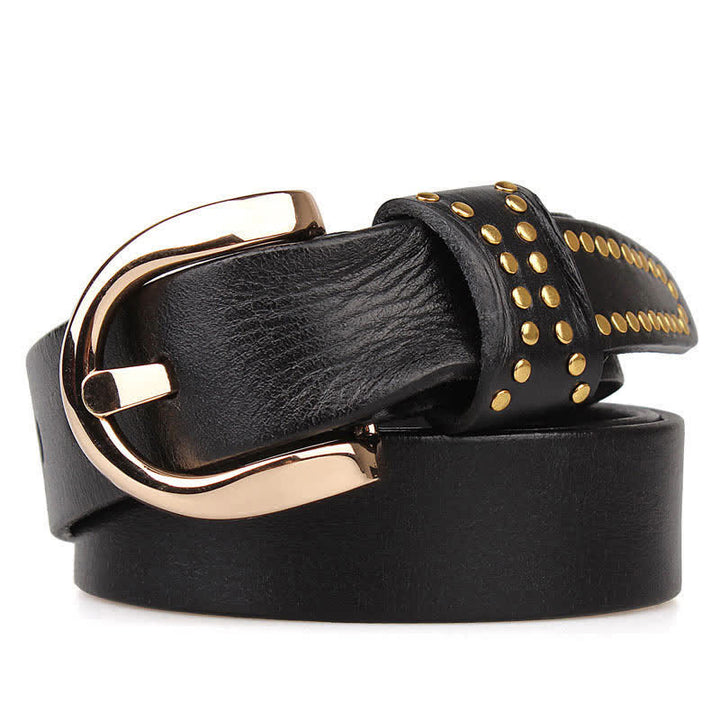 Metal Studded Rock Heavy Duty Rivets Leather Belt