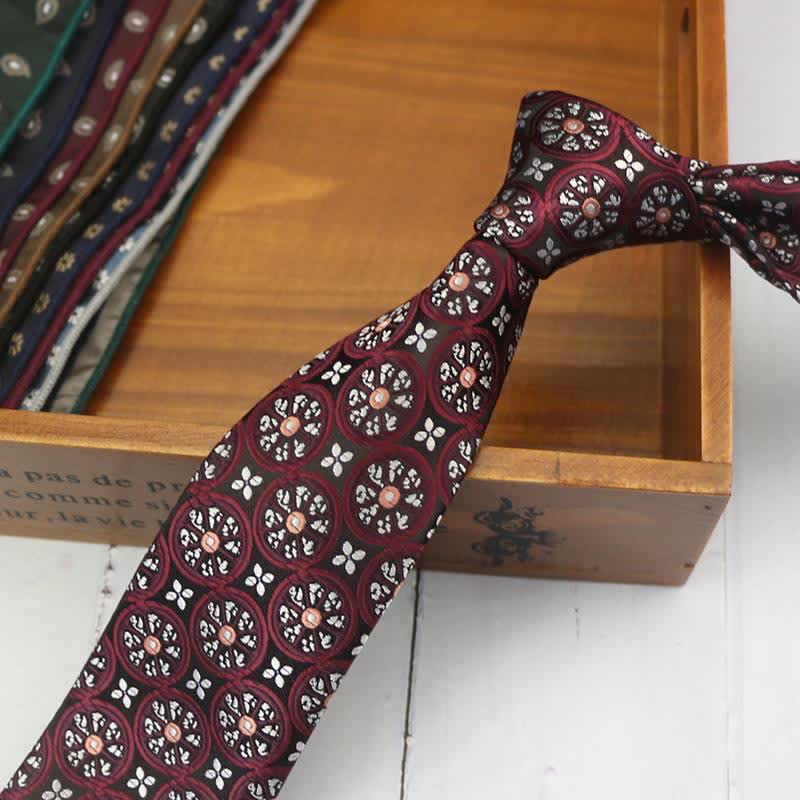Men's Lemon Cashew Nut Classic Suits Necktie - Burgundy Lemon - image 8