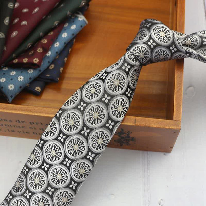 Men's Lemon Cashew Nut Classic Suits Necktie - Gray Lemon - image 11