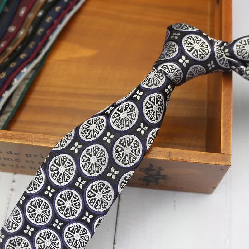 Men's Lemon Cashew Nut Classic Suits Necktie - Navy Lemon - image 6