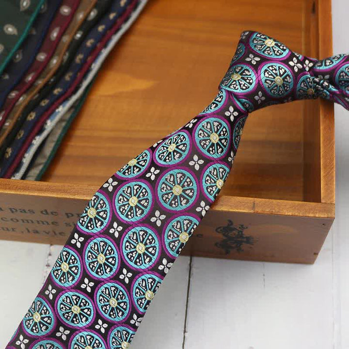 Men's Lemon Cashew Nut Classic Suits Necktie - DarkViolet Lemon - image 9