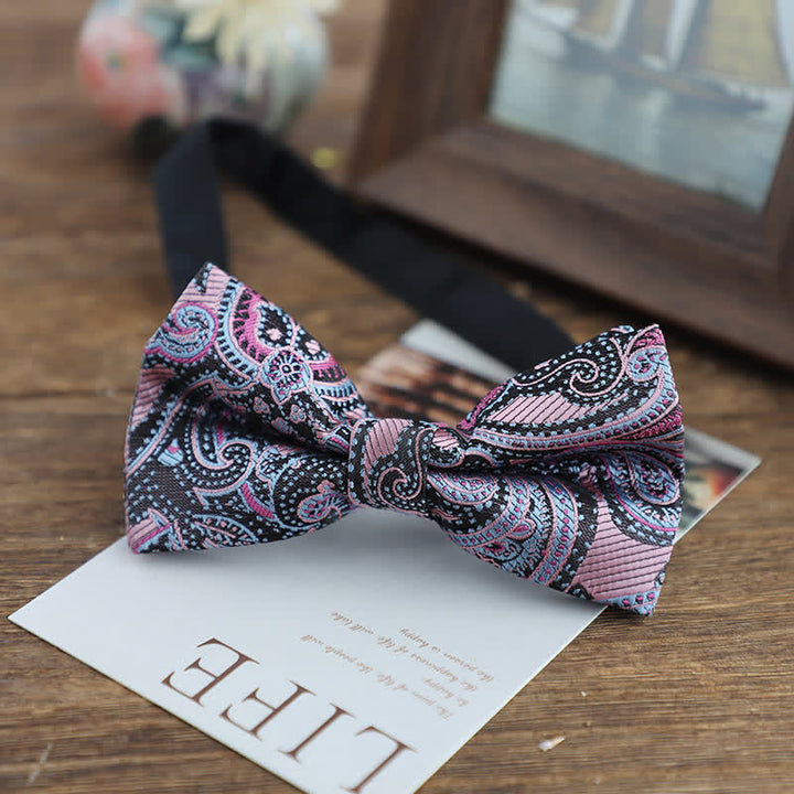 Men's Bright Color Paisley Jacquard Pattern Bow Tie