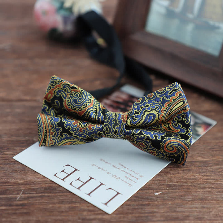 Men's Bright Color Paisley Jacquard Pattern Bow Tie