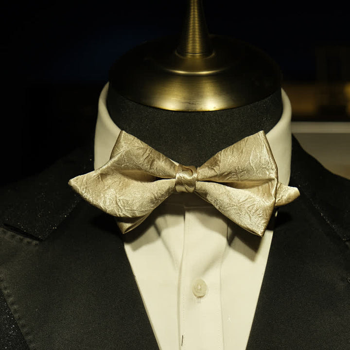 Men's Champagne Unique Mustache Shape Bow Tie