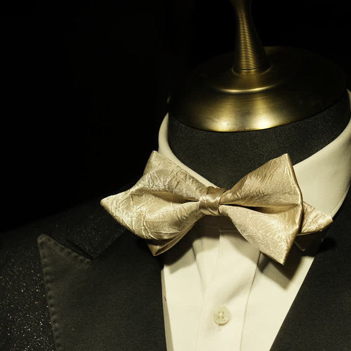 Men's Champagne Unique Mustache Shape Bow Tie