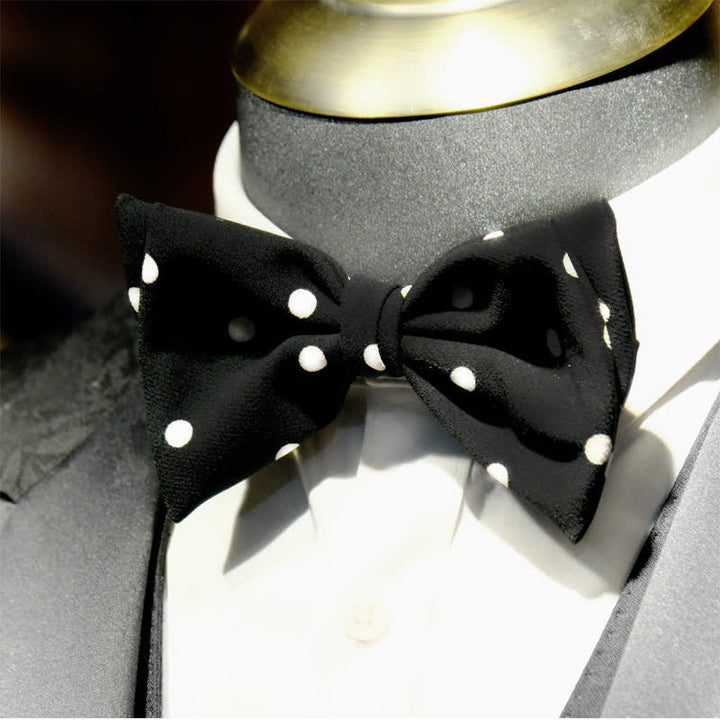 Men's Black & White Little Polka Dots Bow Tie