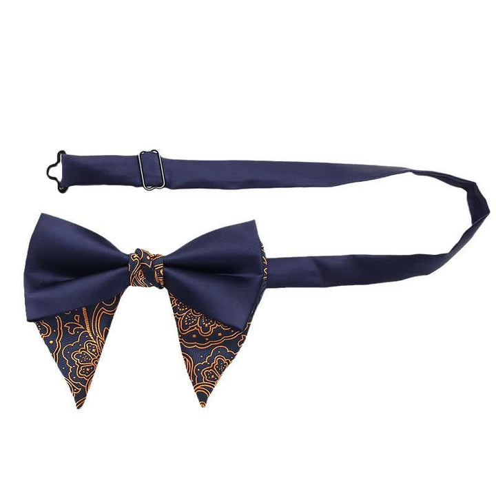 Men's Special Paisley Double Tone Oversized Pointed Bow Tie