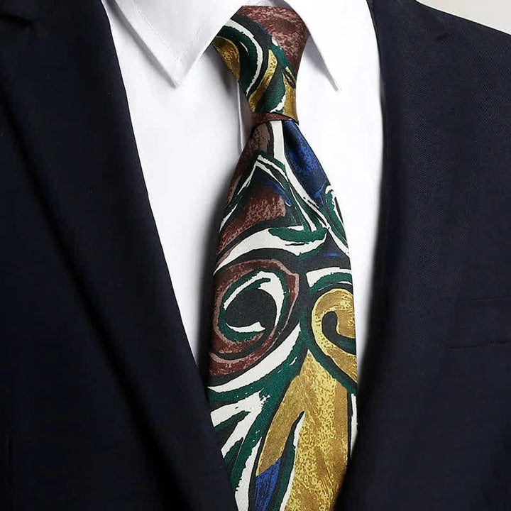 Men's Abstract Fasion Oil Painting Freedom Necktie