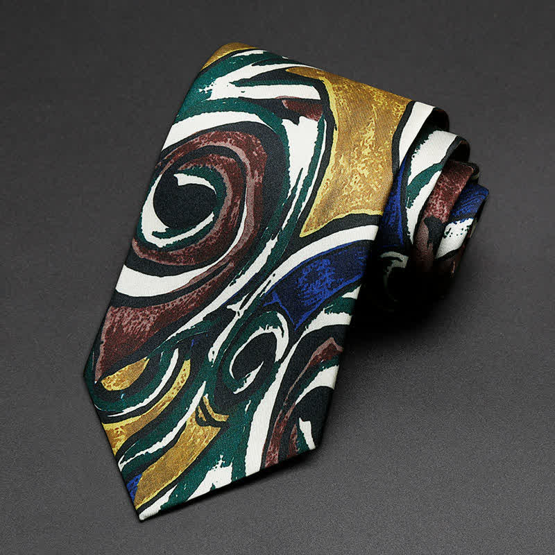 Men's Abstract Fasion Oil Painting Freedom Necktie