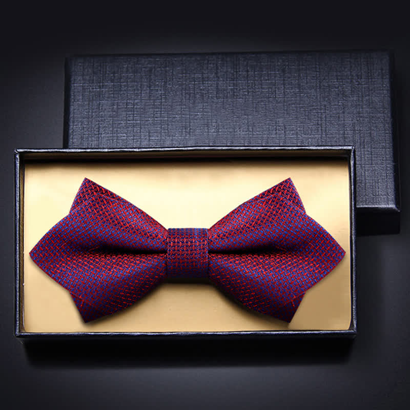 Men's Stylish Gradient Color Chequer Design Bow Tie