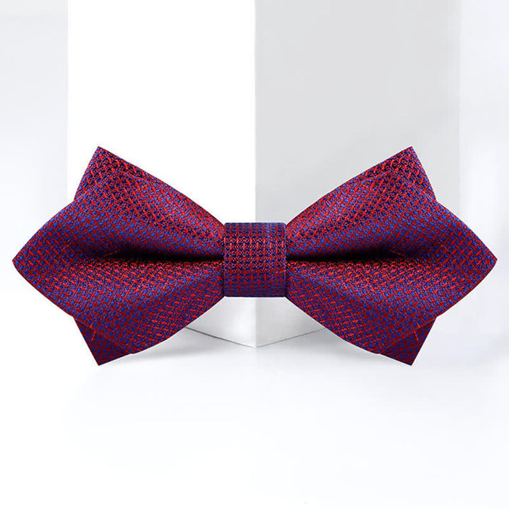 Men's Stylish Gradient Color Chequer Design Bow Tie