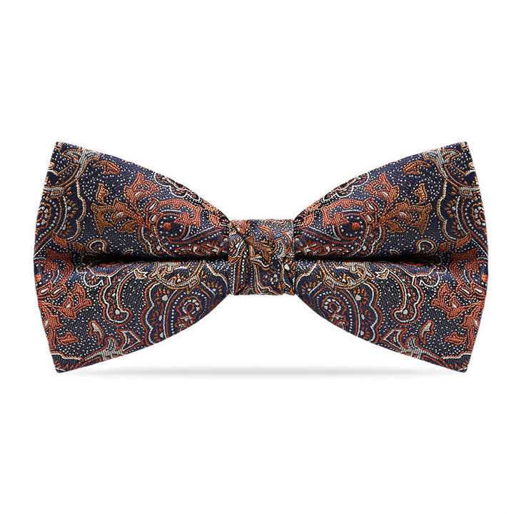 Men's Luxurious Orange Gradient Paisley Bow Tie