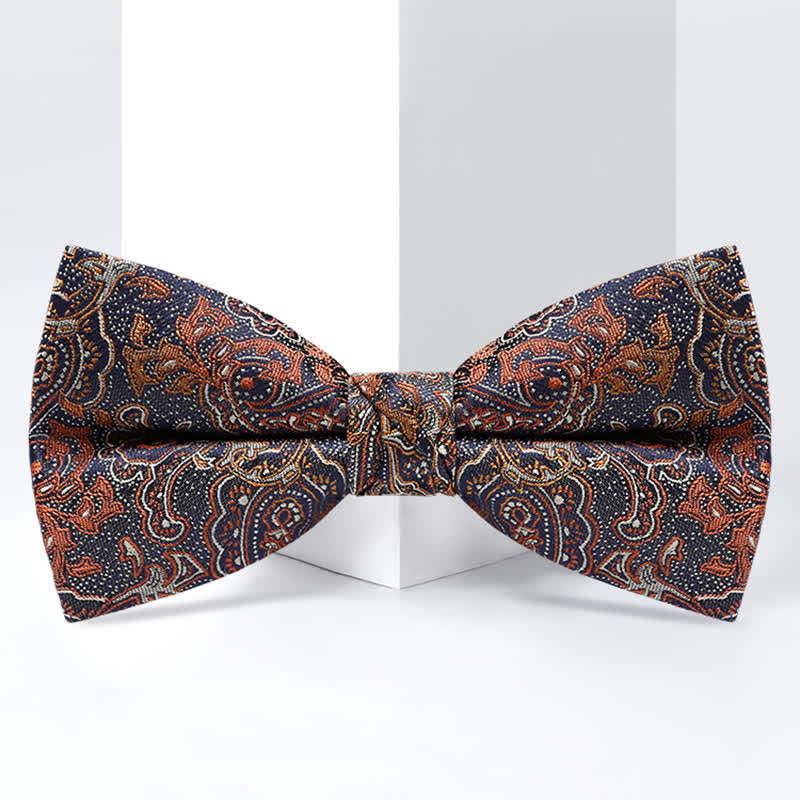 Men's Luxurious Orange Gradient Paisley Bow Tie