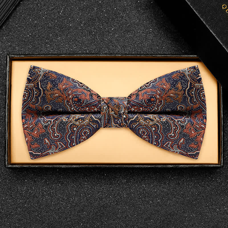 Men's Luxurious Orange Gradient Paisley Bow Tie