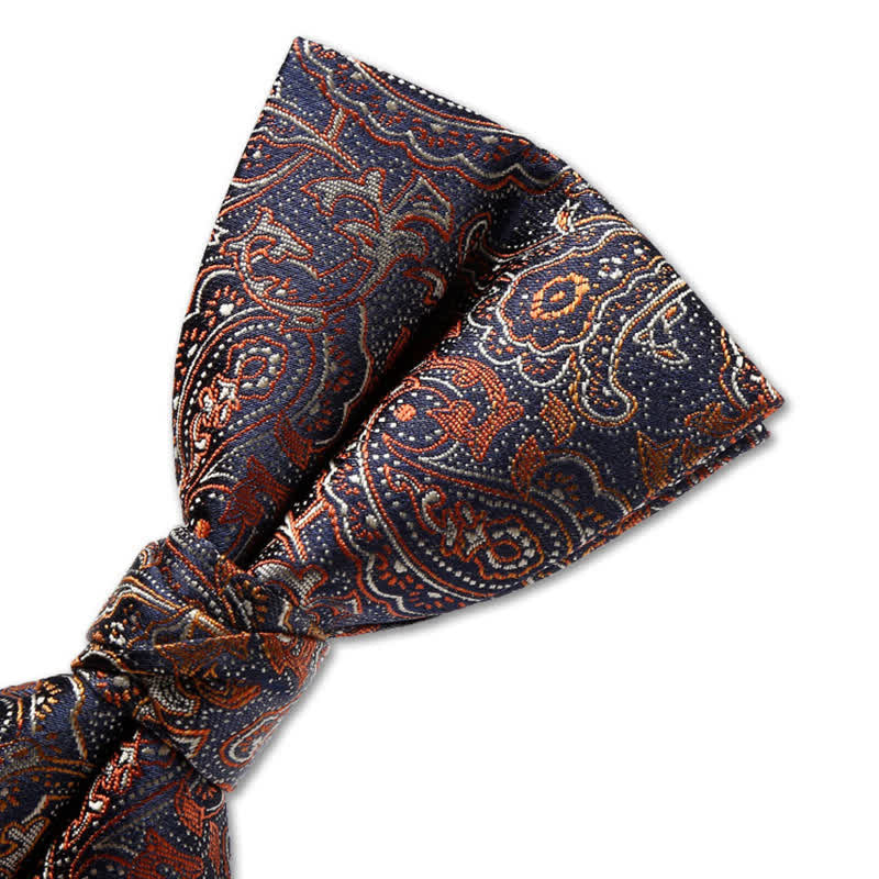 Men's Luxurious Orange Gradient Paisley Bow Tie