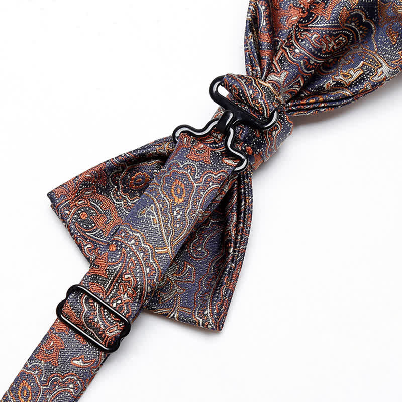 Men's Luxurious Orange Gradient Paisley Bow Tie