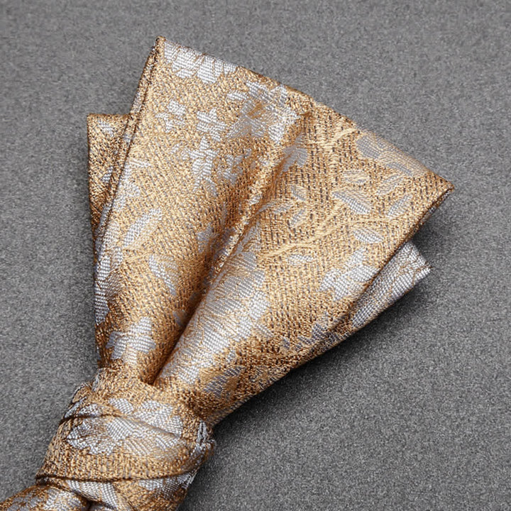 Men's Champagne Flowers Double Layers Bow Tie