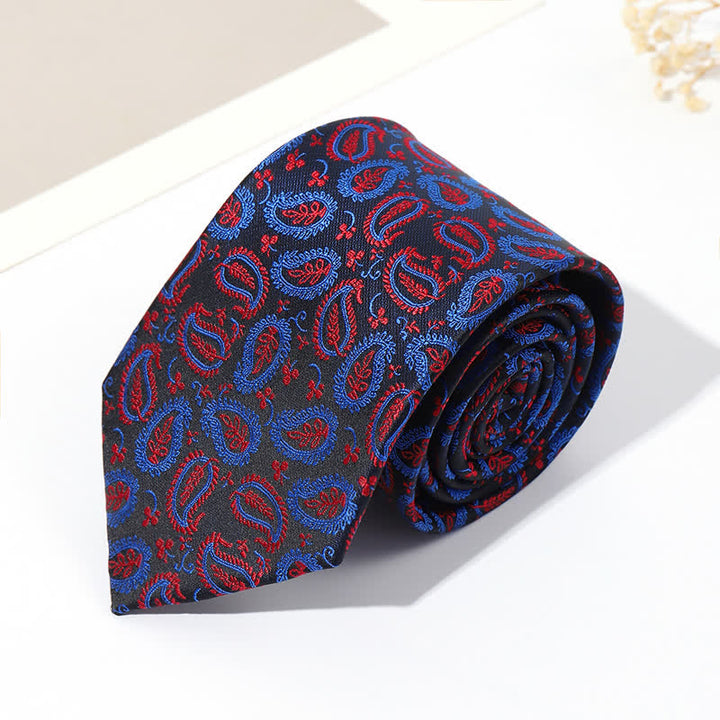 Men's Mix Cashew Black Background Jacquard Necktie