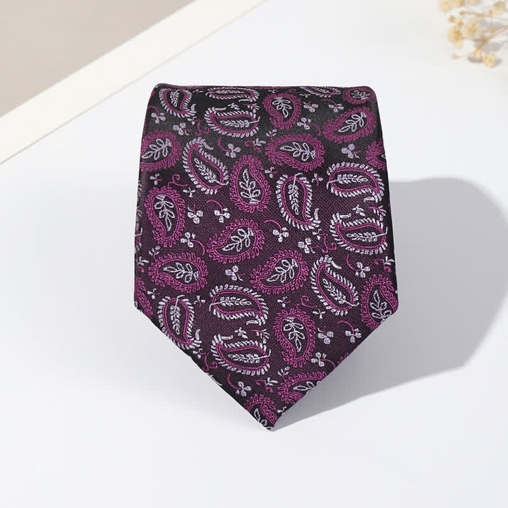 Men's Mix Cashew Black Background Jacquard Necktie