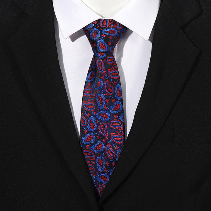 Men's Mix Cashew Black Background Jacquard Necktie