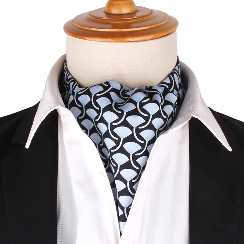 Vibrant Colors Floral Motifs Print Ascot Cravat