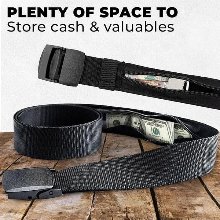 Travel Hidden Money Wallet Pocket Zipper Nylon Belt