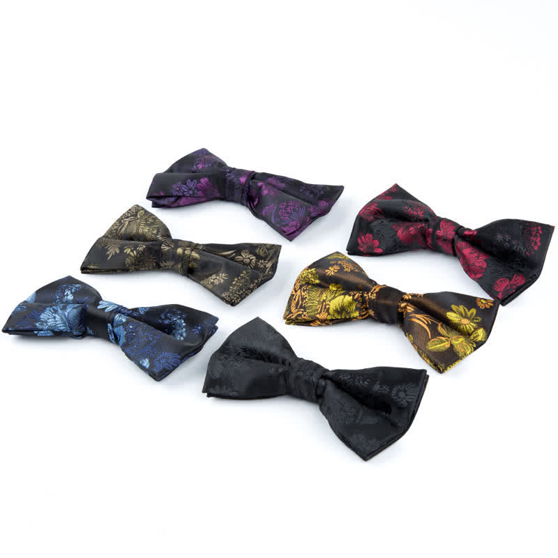 Men's Business Leisure Flower Pattern Wedding Bow Tie