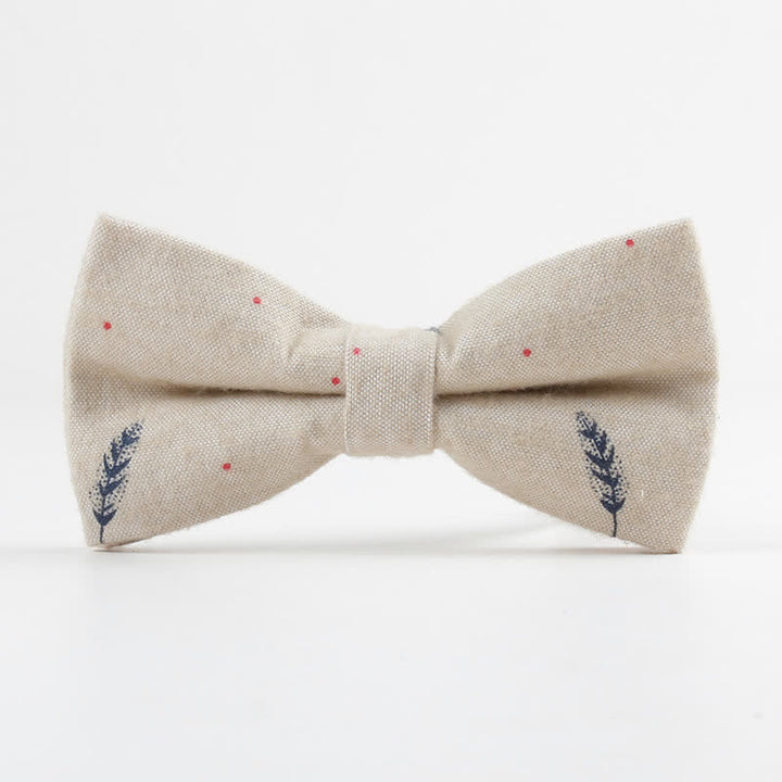 Men's Lovely Birds Feather Printed Cotton Bow Tie