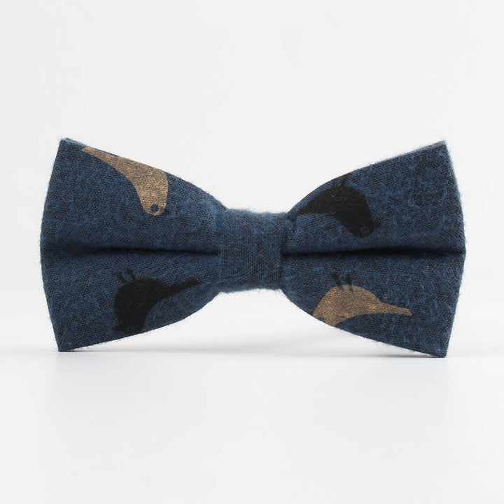 Men's Lovely Birds Feather Printed Cotton Bow Tie