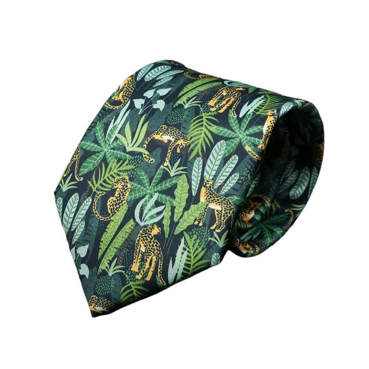 Men's Spotty Jaguar Green Rainforest Necktie - Green - image 0
