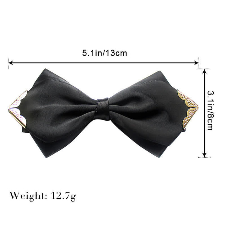 Men's Classic Solid Color Golden Tipped Bow Tie