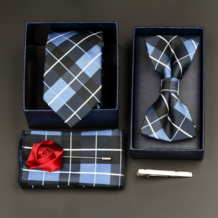 5Pcs Men's Formal Business Necktie Bow Tie Set