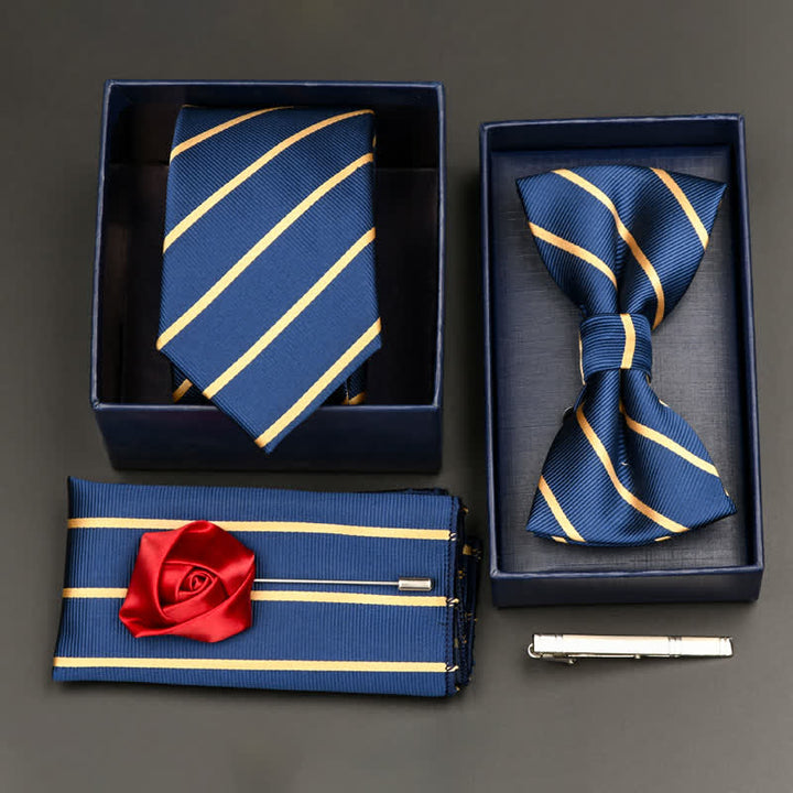 5Pcs Men's Formal Business Necktie Bow Tie Set